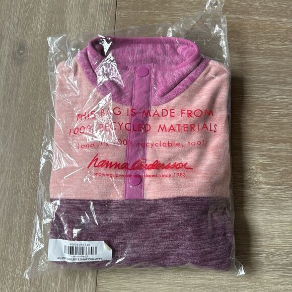 Hanna Andersson‎ Heathered Colorblock Polarfleece Pullover Sz 10 Purple/Pink Nwt - Picture 3 of 4